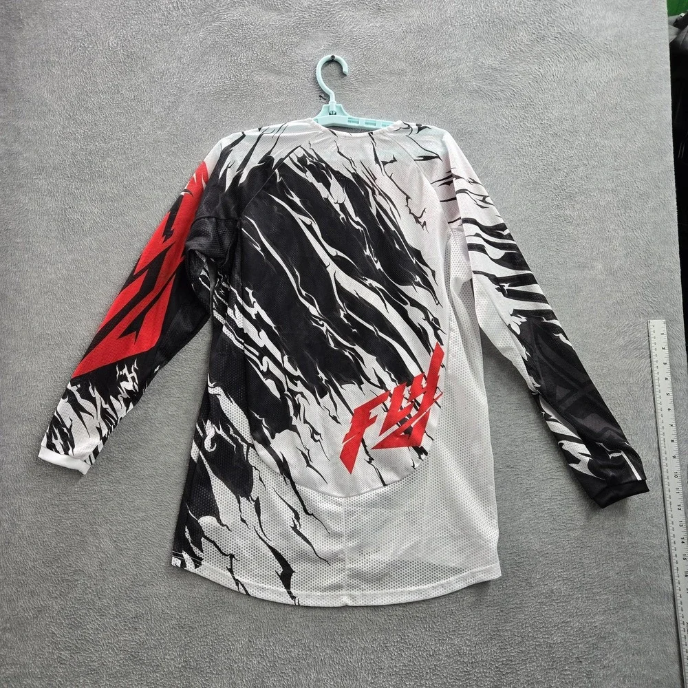 Fly Racing Men Shirt S White Graphic Print Abstract‎ Logo Kinetic Activewear